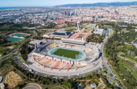 Olympiastadion Barcelona von oben